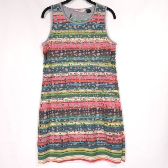 Desigual Women's PHOENIX Multicolored Overlay CutOut Mini Dress Size Medium - Picture 5 of 15